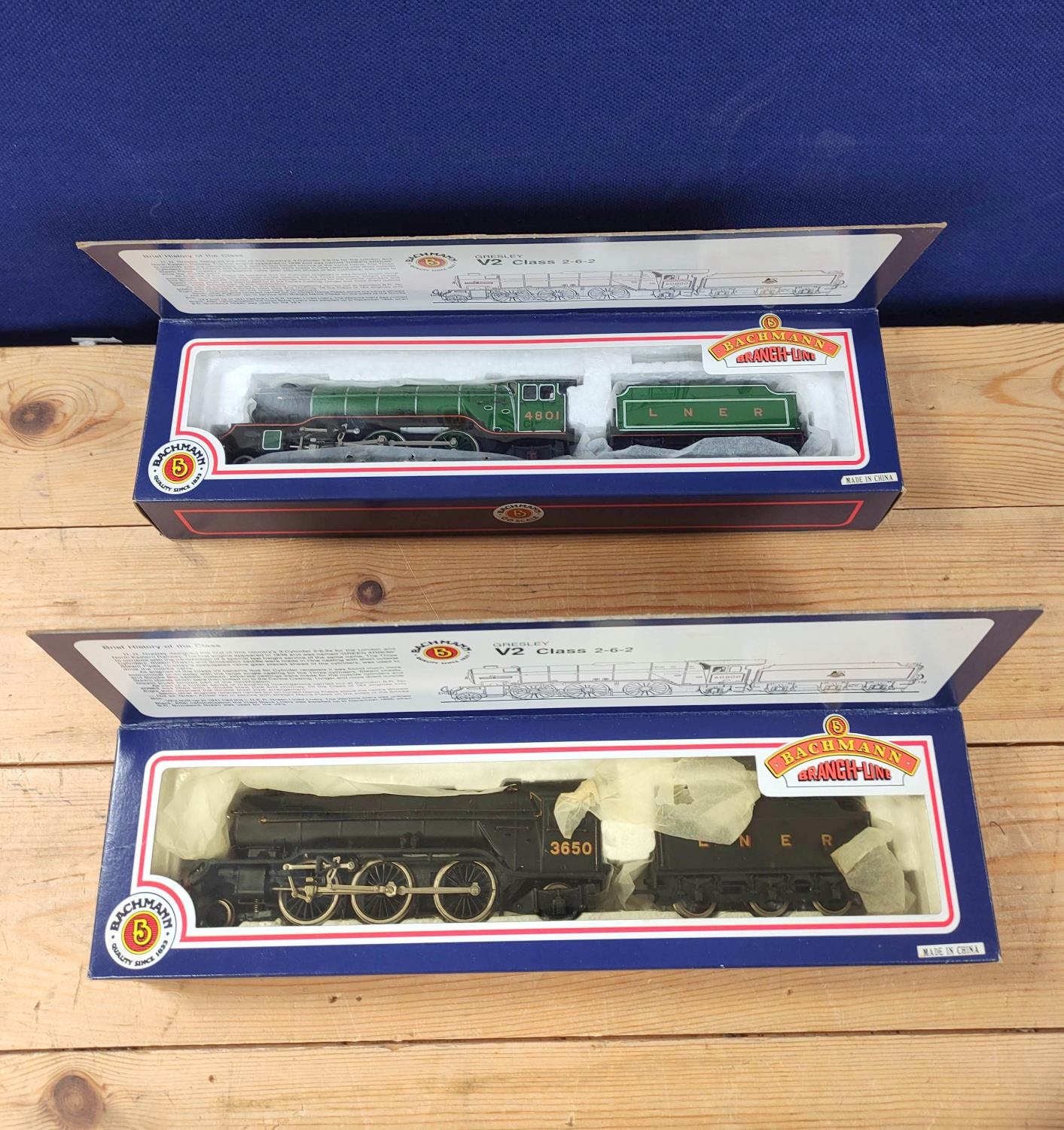 Bachmann Branchline. Two boxed 00 gauge locomotives and tenders to include a Class V2 2-6-2 4801