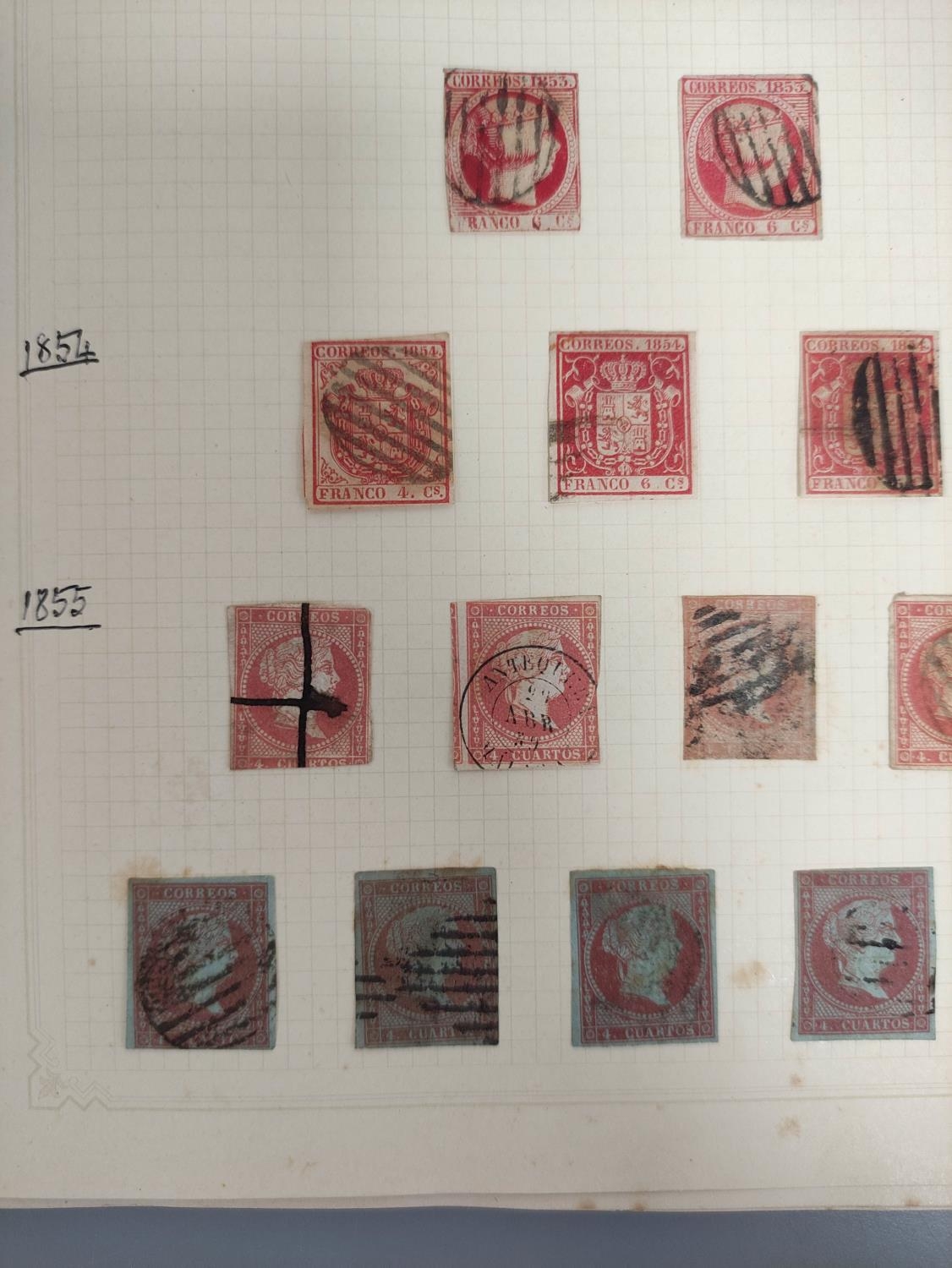 Two folders of early Spanish postage stamps many 1850s imperforated and later issues. To include - Image 9 of 9