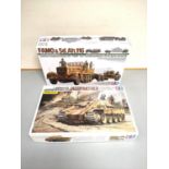 Tamiya. Two boxed models to include a 1:25 scale Jagdpanther SDKFZ.173 and a 1:35 scale Famo Sd.Ah.