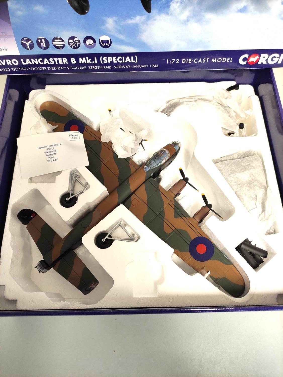 Corgi Aviation Archive. Special edition 1:72 scale Avro Lancaster B Mk1 model No. AA32618. - Image 2 of 4