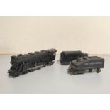 Marx. 0 gauge electric die-cast 4-6-2 locomotive with New York Central and Santa Fe tenders. (3)