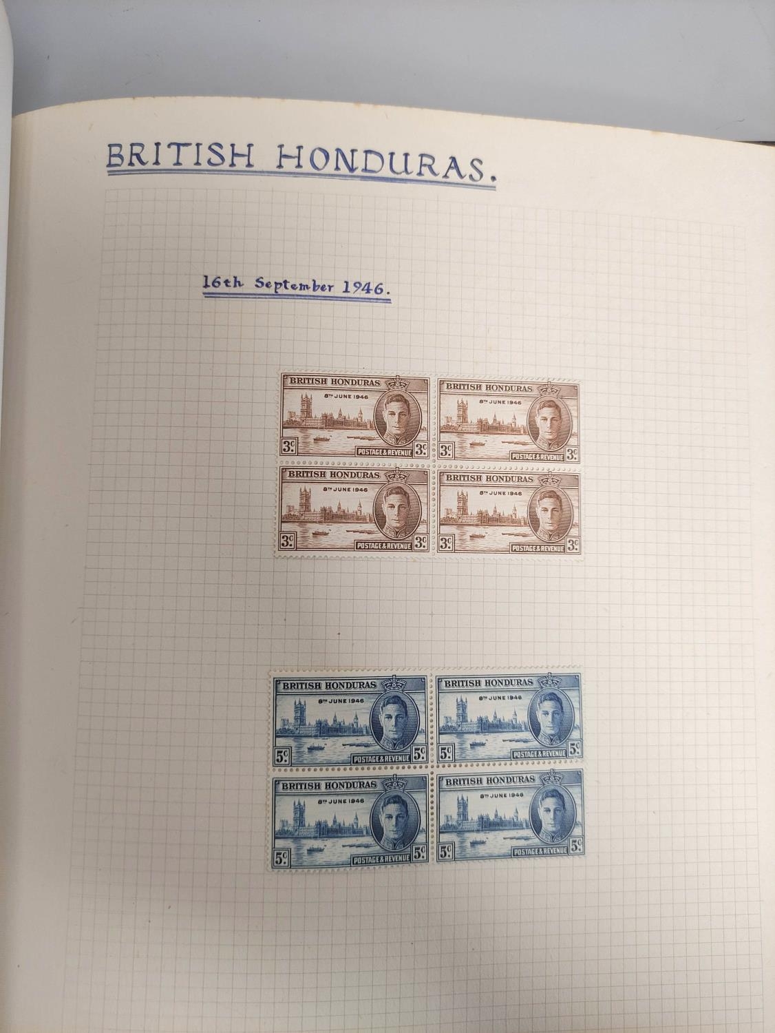 Three postage stamp albums to include an album of mint stamp sheets with examples from Aden, New - Image 18 of 21