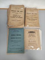 Collection of 1950s-1980s British Rail working time tables to include Southern Operating Area