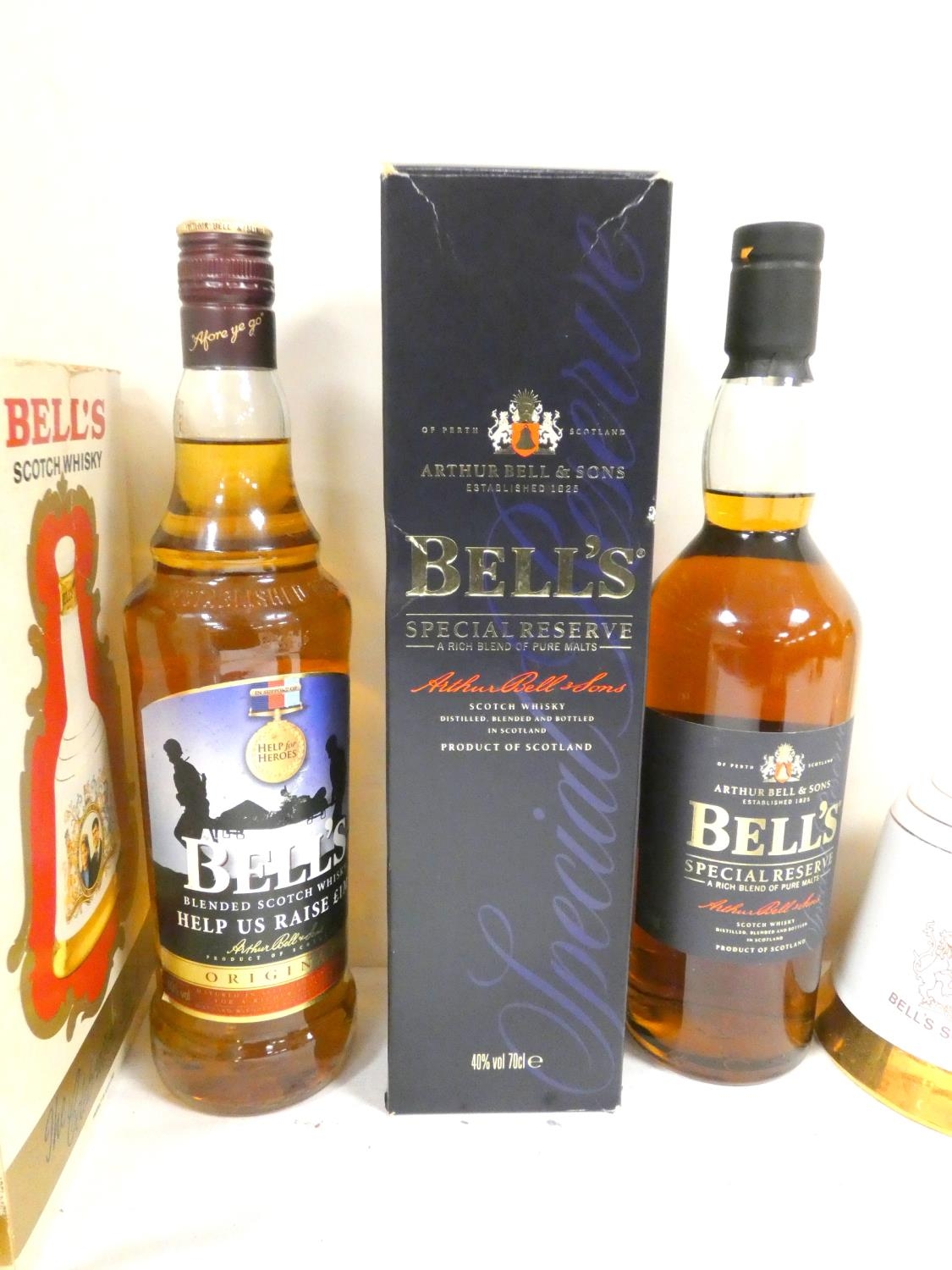 Four bottles of BELLS blended Scotch whisky to include Andrew and Fergie Royal Wedding 1986 75cl 43% - Image 2 of 3