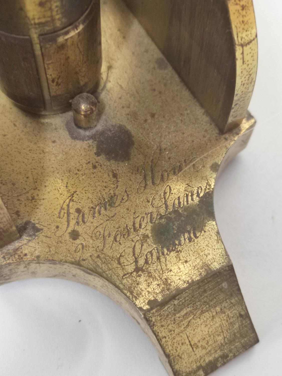 A monocular microscope by James How, London, c1850, signed on the foot ''James How, 2 Foster Lane - Image 3 of 8