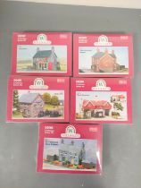 Box of Peco Wills Kits model railway building kits to include Black Horse Inn CK13, Post Office