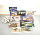 Collection of boxed model construction kits to include a Revell 1:144 scale F-15 E Strike Eagle