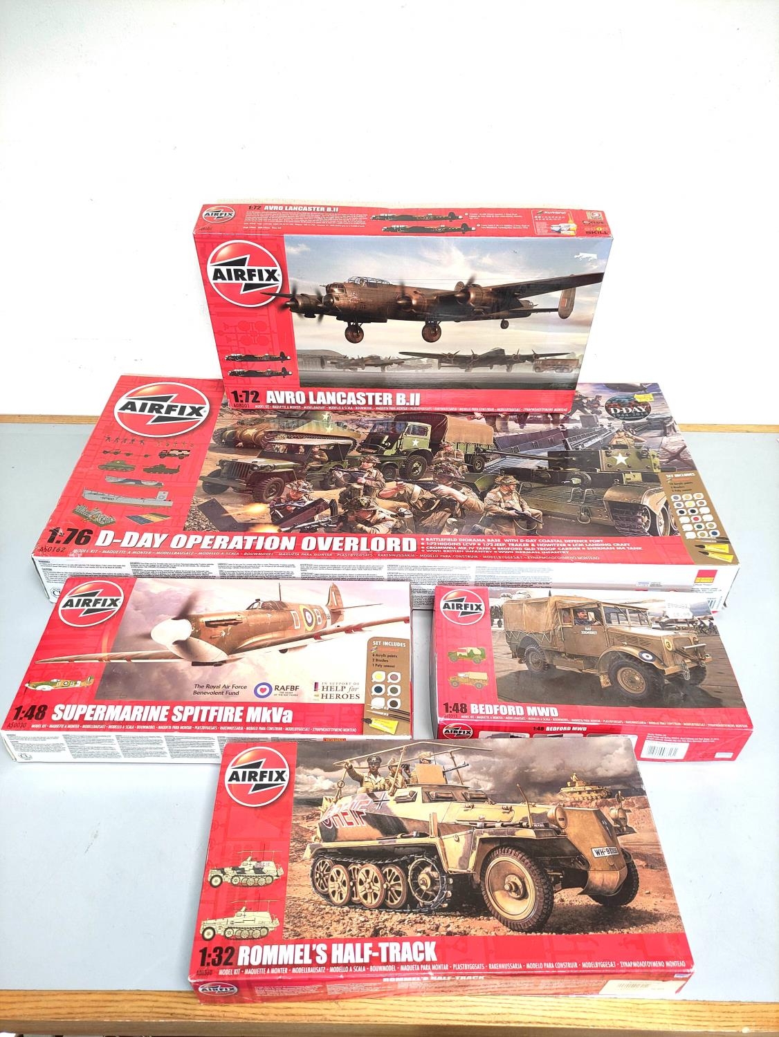 Airfix. Model construction kits relating to WW2 vehicles to include D-Day Operation Overlord kit