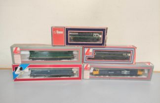 Lima Railways. Five boxed 00 gauge Diesel locomotives to include a Class 73 E6001 in BR Green