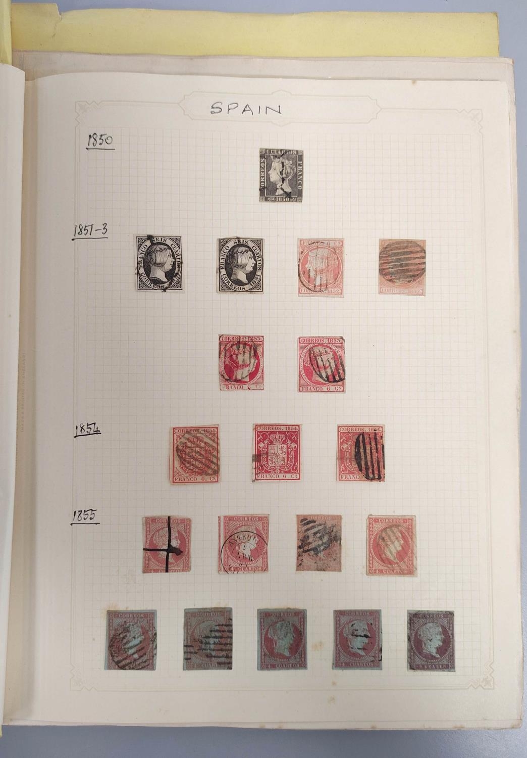 Two folders of early Spanish postage stamps many 1850s imperforated and later issues. To include - Image 7 of 9