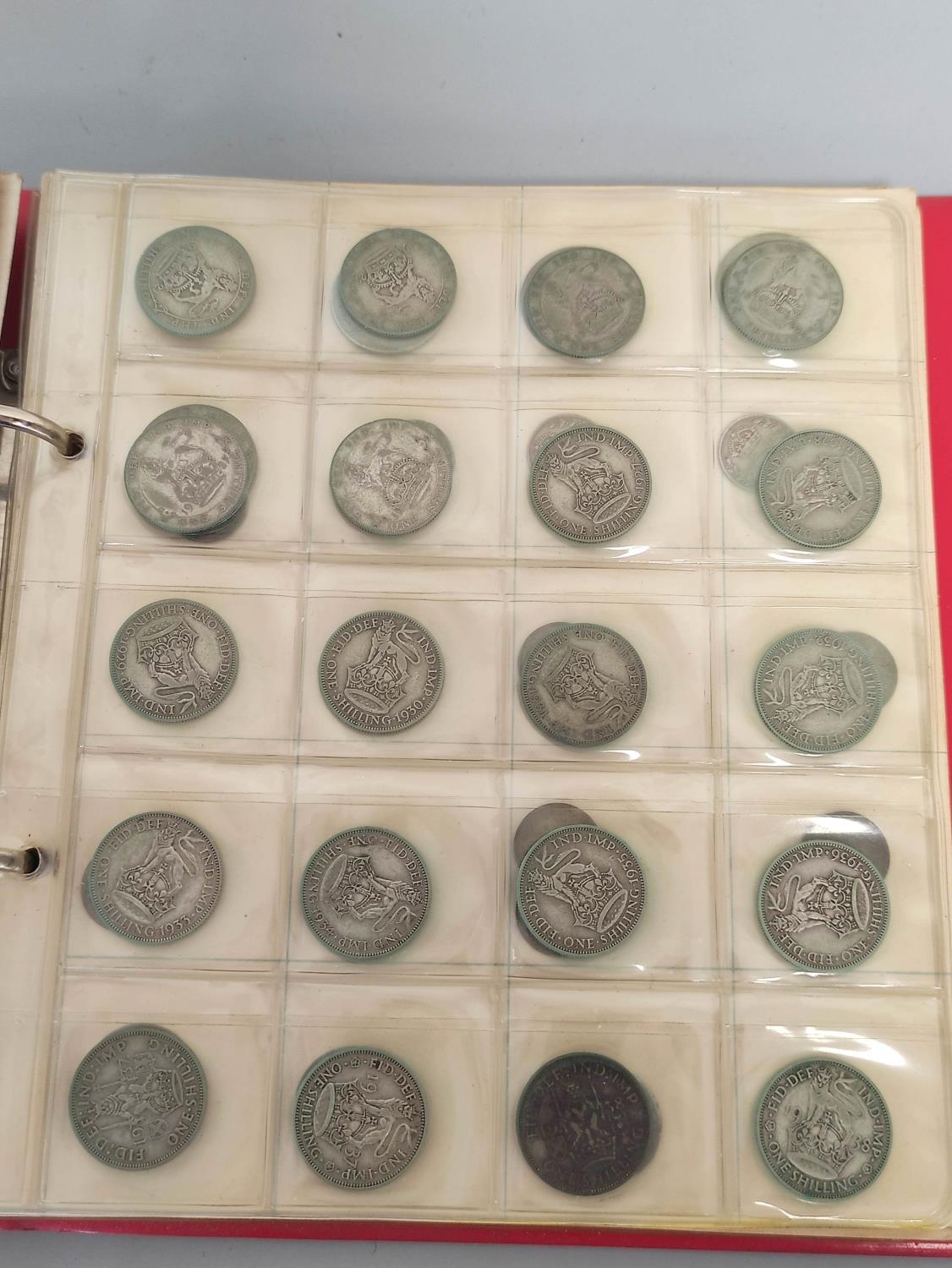 Two folders of British coinage ascending from pennies to shillings and to include Victorian- - Image 5 of 12