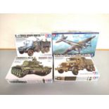 Tamiya. Group of models to include a 1:35 scale British Cromwell Mk IV Tank, 1:48 scale De Havilland