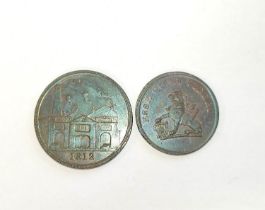 1812 Hull Lead Works I.K Picard penny token and a similar halfpenny token. (2)