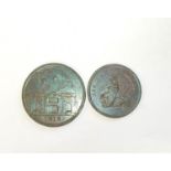 1812 Hull Lead Works I.K Picard penny token and a similar halfpenny token. (2)