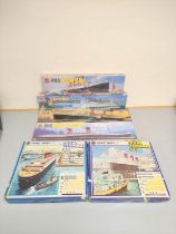 Group of model ship construction kits to include three sealed 1:600 scale Airfix sets to include R.