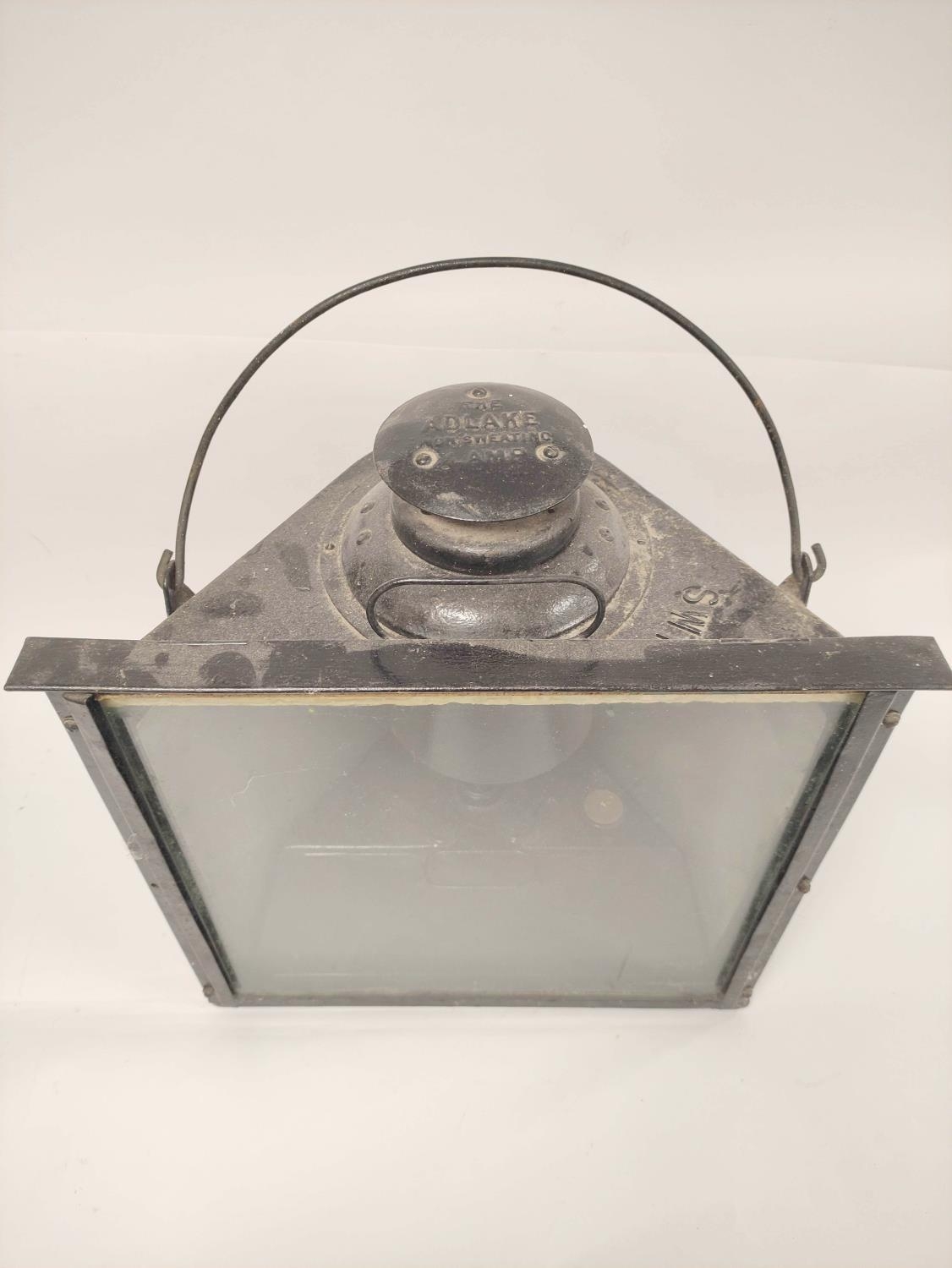 Railway lamp "The Adlake non sweating lamp" for LMS, contained in black painted carry case, - Image 2 of 4