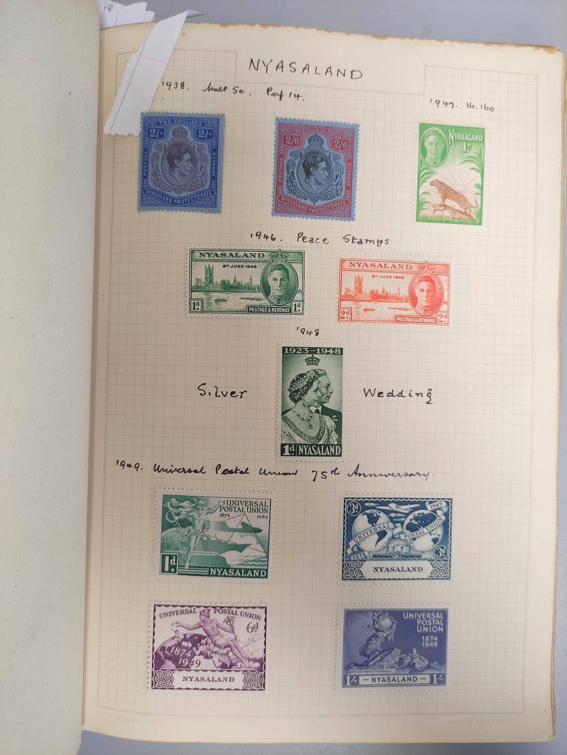 Three postage stamp albums to include an album of mint stamp sheets with examples from Aden, New - Image 14 of 21