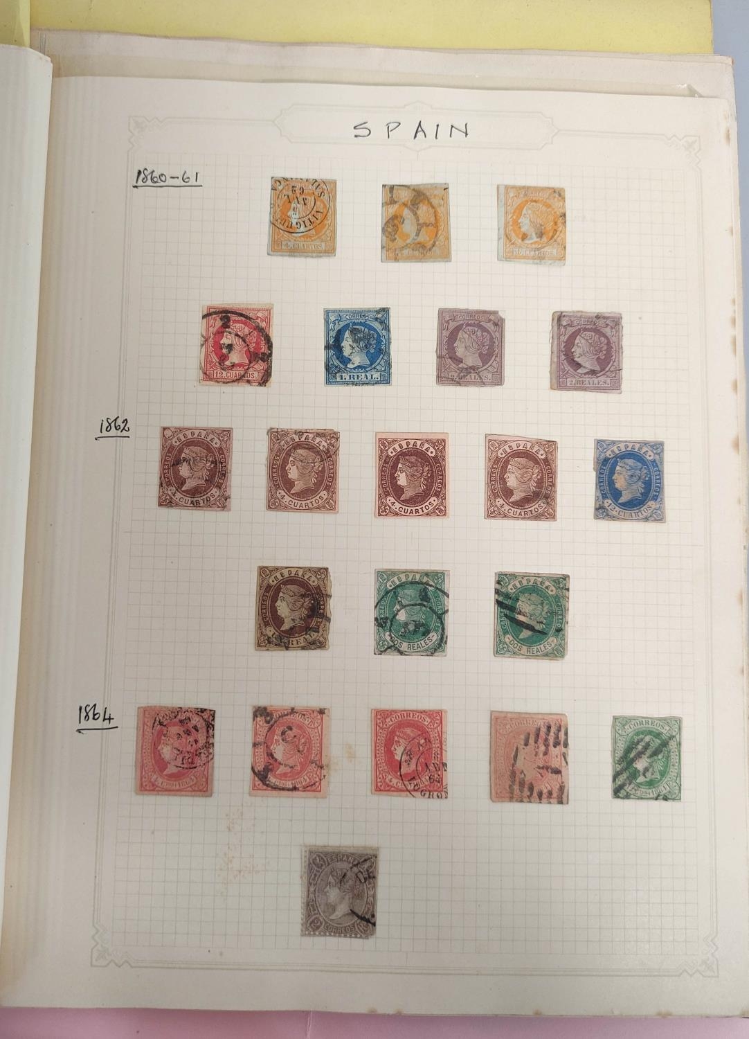 Two folders of early Spanish postage stamps many 1850s imperforated and later issues. To include - Image 4 of 9