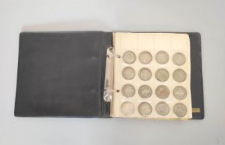 Folder of British coinage mostly silver halfcrowns and florins comprising of 104.5g of 925