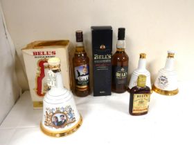 Four bottles of BELLS blended Scotch whisky to include Andrew and Fergie Royal Wedding 1986 75cl 43%