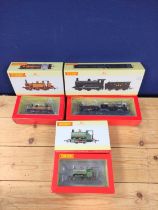 Hornby Railways. Three boxed 00 gauge locomotives to include a Class J36 0-6-0 722 in LNER black