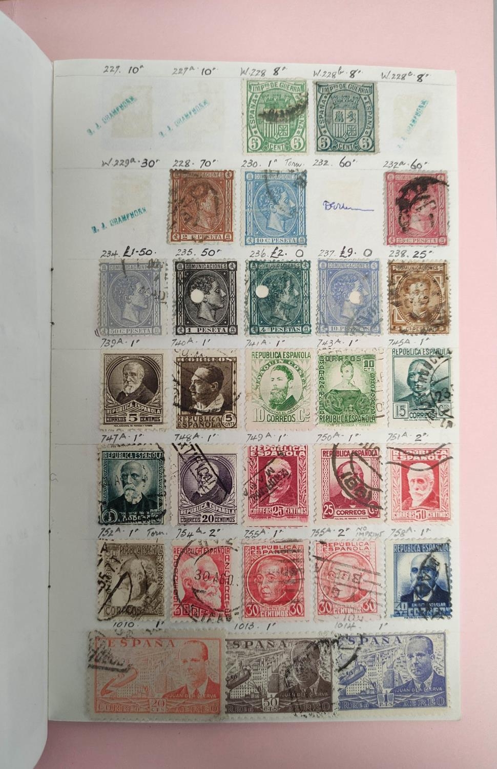 Two folders of early Spanish postage stamps many 1850s imperforated and later issues. To include - Image 6 of 9