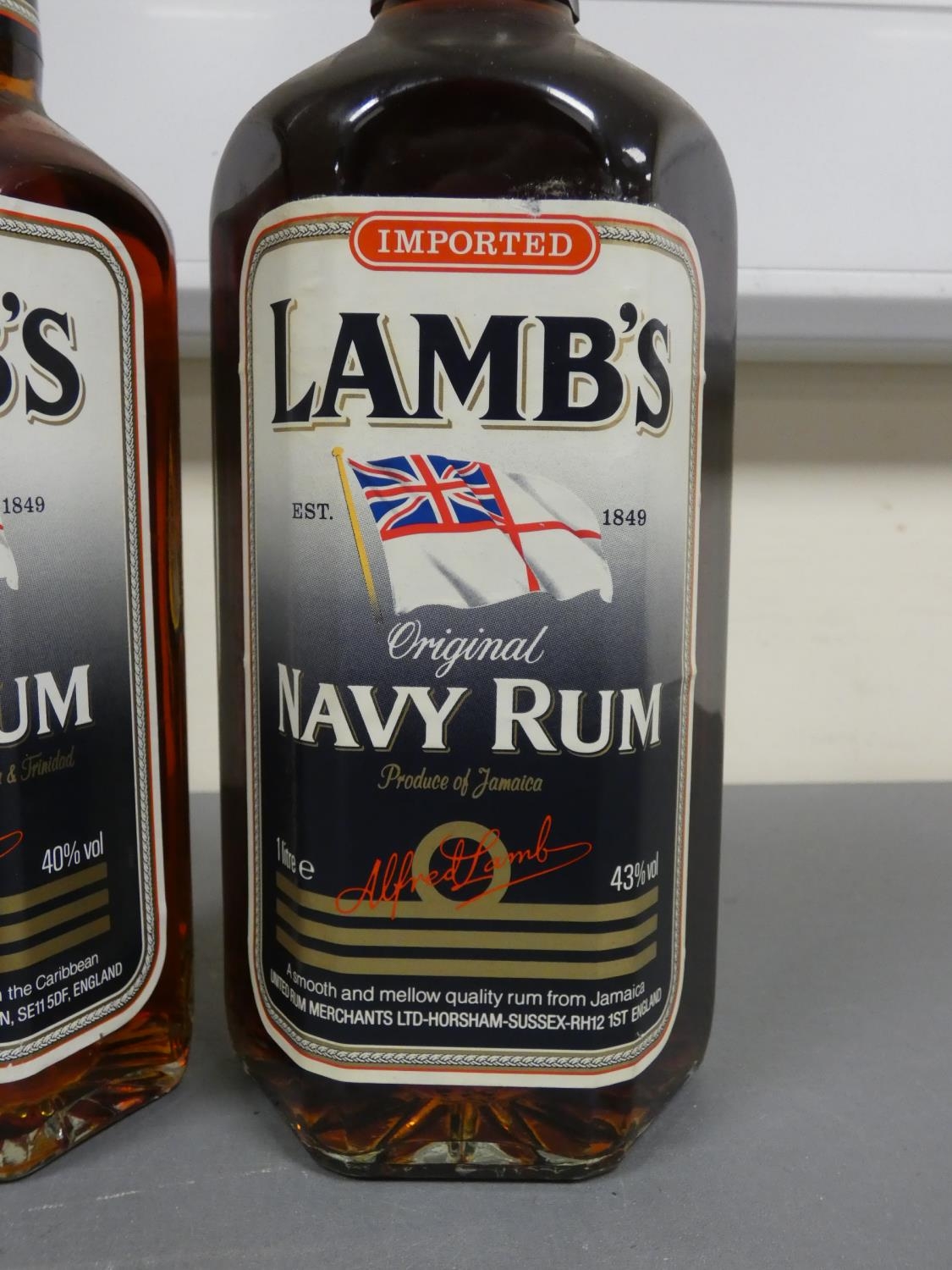 Two Imported bottles of Lamb's Navy Rum, Bottled circa 1980s, Imported by United rum merchants - Image 2 of 4