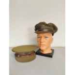 Two British Khaki soft caps, comprising of a WW2 issue by J Collett Ltd London, and another