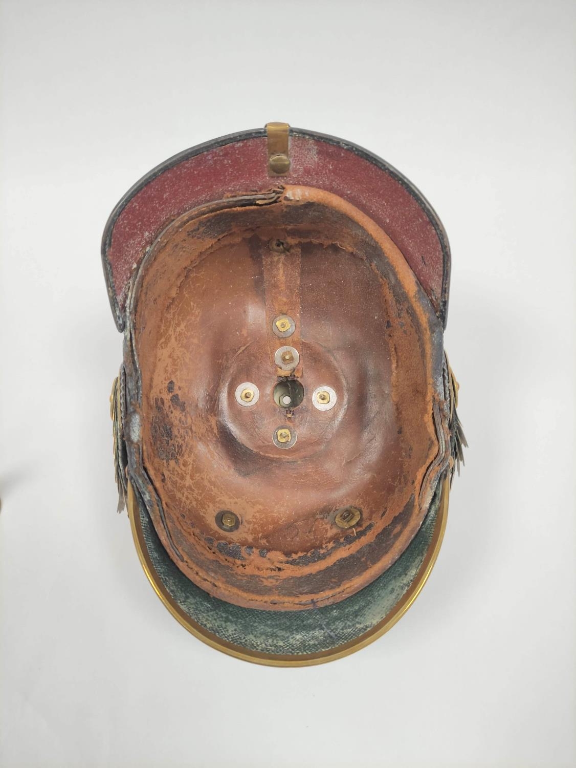 Imperial German Pickelhaube spiked officer's helmet model 1897. The helmet of black leather - Image 7 of 7