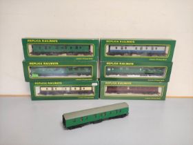 Replica Railways. Six boxed 00 gauge rolling stock carriages to include a BR  MK1 BG Full Brake in
