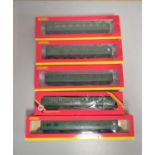 Hornby Railways. Five boxed 00 gauge rolling stock carriages to include an Ex-SR Unconverted open