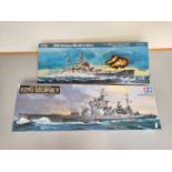 Two boxed 1:350 scale model ships to include a Tamiya British Battleship King George V No.10, and