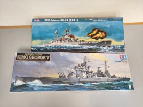 Two boxed 1:350 scale model ships to include a Tamiya British Battleship King George V No.10, and