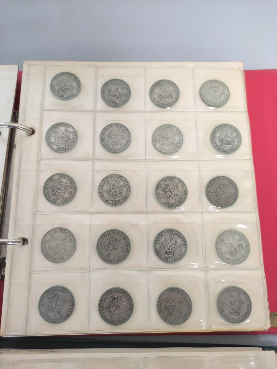 Two folders of British coinage ascending from pennies to shillings and to include Victorian- - Image 2 of 12