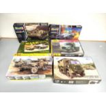 Six 1:35 scale boxed model construction kits to include a Revell Sd.Kfz.167 Stug IV 03255, a