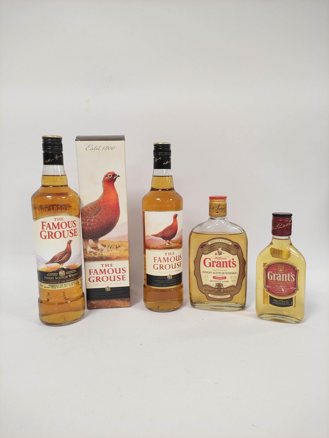 Two bottles of The Famous Grouse Finest blended Scotch whisky, 70cl, 40% vol, one boxed, with half