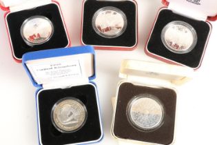 The Royal Mint UNITED KINGDOM Queen Elizabeth II (1952-2022) five silver proof crowns to include