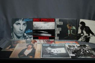 Collection of Bruce Springsteen records to include The River, Greetings from Ashbury Park N.Y,