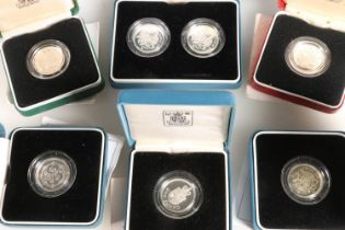 The Royal Mint UNITED KINGDOM Queen Elizabeth II (1952-2022) seven silver proof one pound £1 coins