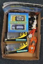 Scalextric slot car racing to include C2460 Petrobas No3, C2459 Nova Group F1 No1, C3128 Mini Cooper