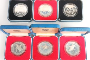 The Royal Mint UNITED KINGDOM Queen Elizabeth II (1952-2022) six silver proof crowns to include 1977