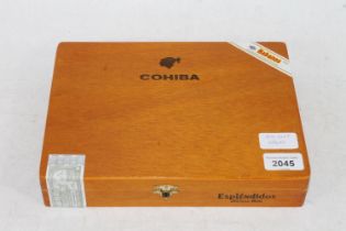 Sealed box of Cohiba Habanos Esplendidos cigars, assumed 25 cigars in total, seal intact.