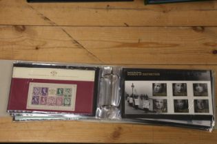 Collecta Silver Arrow blue leatherette binder album of GB Royal Mail mint stamp presentation packs