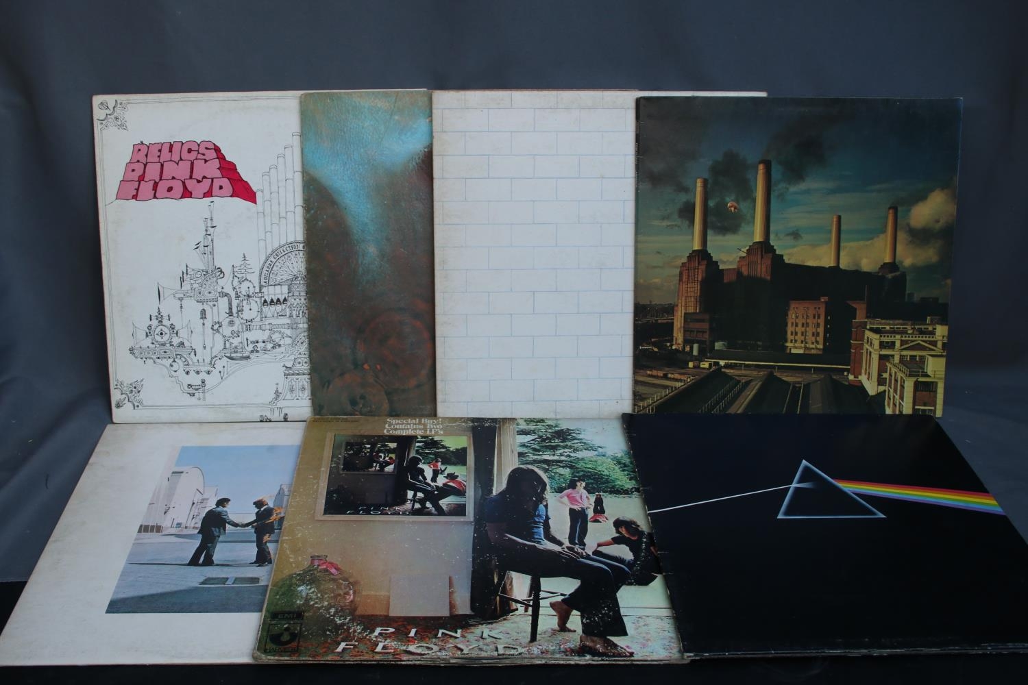 Collection of Pink Floyd records to include Meddle on Harvest, Ummagumma gatefold double album,