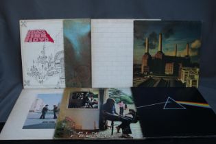 Collection of Pink Floyd records to include Meddle on Harvest, Ummagumma gatefold double album,