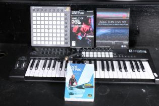 Novation Launchkey 49 keyboard controller, Novation Launchpad and accessories.