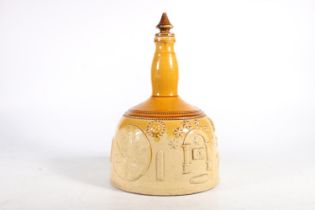 Masonic interest, an antique Scottish? pottery stoneware whisky flagon of maul or gavel form with
