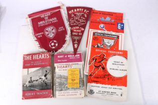 Heart of Midlothian Football Club memorabilia to include early 1960's programmes, 1960-1961 Hearts