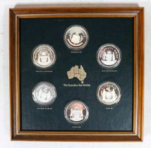 Stokes of AUSTRALIA, a set of six silver proof medals 'The Australian State Medals' to include