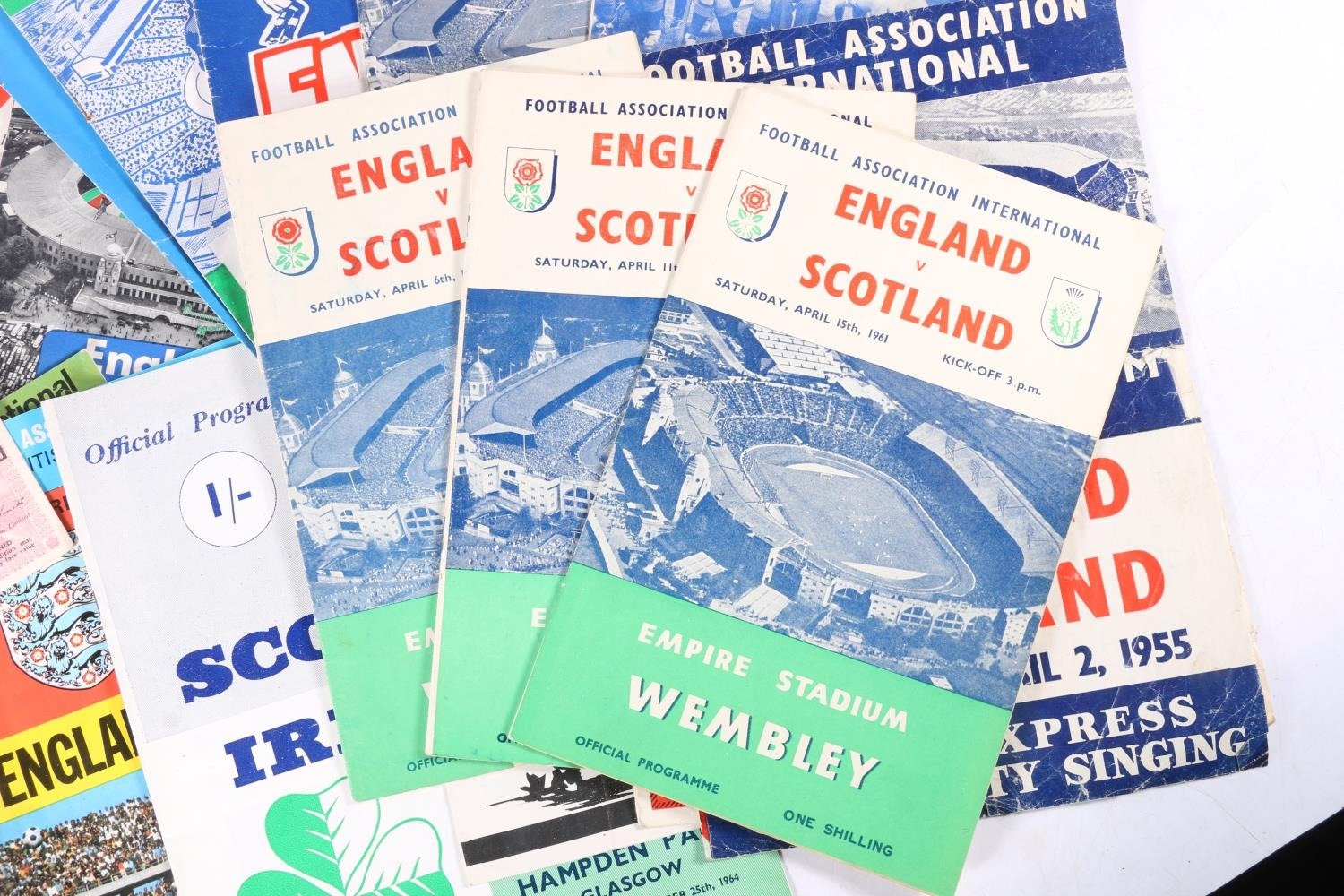 Scotland V England programmes to include April 6th 1957 and stub ticket, April 11th 1959 and stub - Image 2 of 3